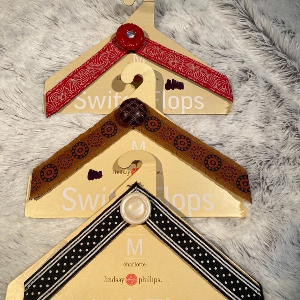 LOT OF 3 Size Medium 7,8 LINDSAY PHILLIPS SWITCH FLOPS STRAPS